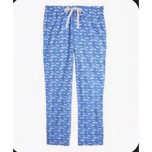 Vineyard Vines Pajama Pants Women's Size L Blue Christmas Whales Drawstring PJs